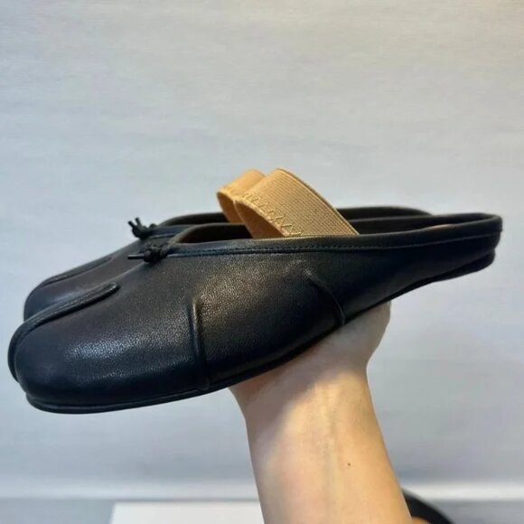 Maison Margiela Tabi Ballet Flats Black Size 38 US8 w/ Elastic Band Japan - Picture 5 of 5